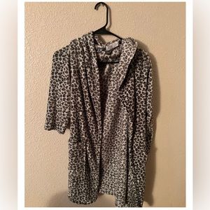 gray leopard robe